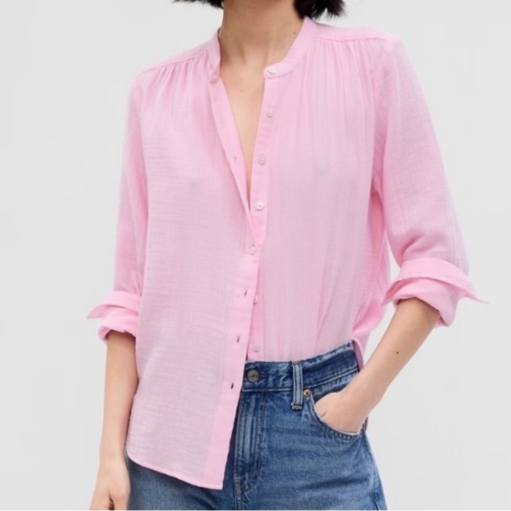 Gap Crinkle Gauze Button Down